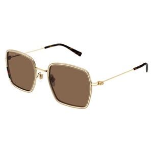 Gucci Women's Sunglasses with Gold Frame and Brown Lenses
